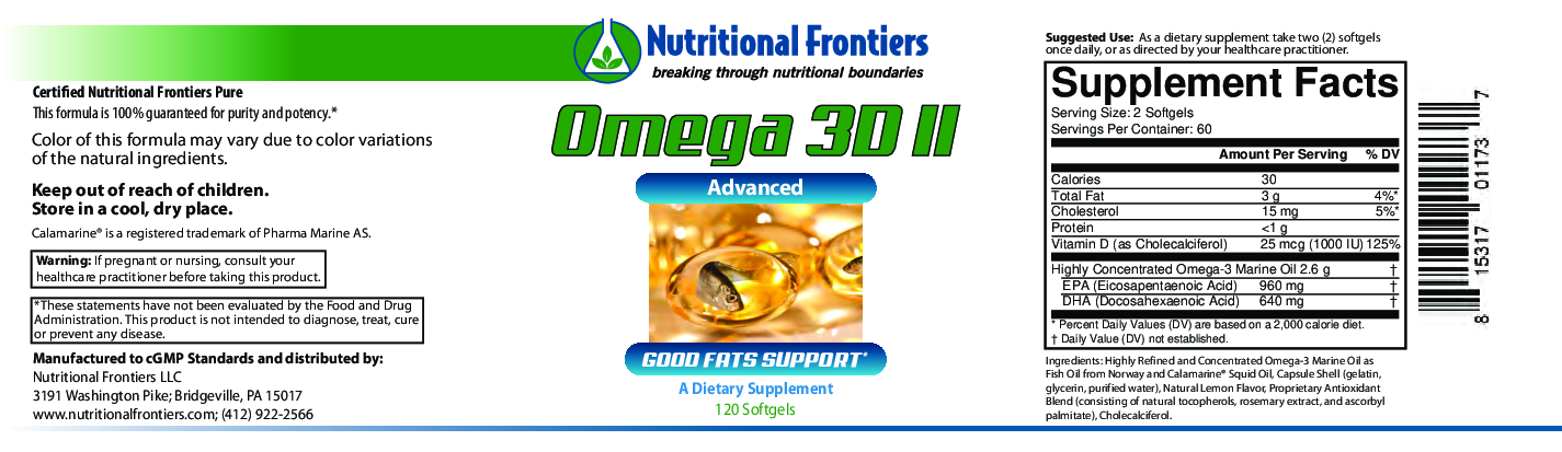 Nutritional Frontiers Omega 3D Lemon