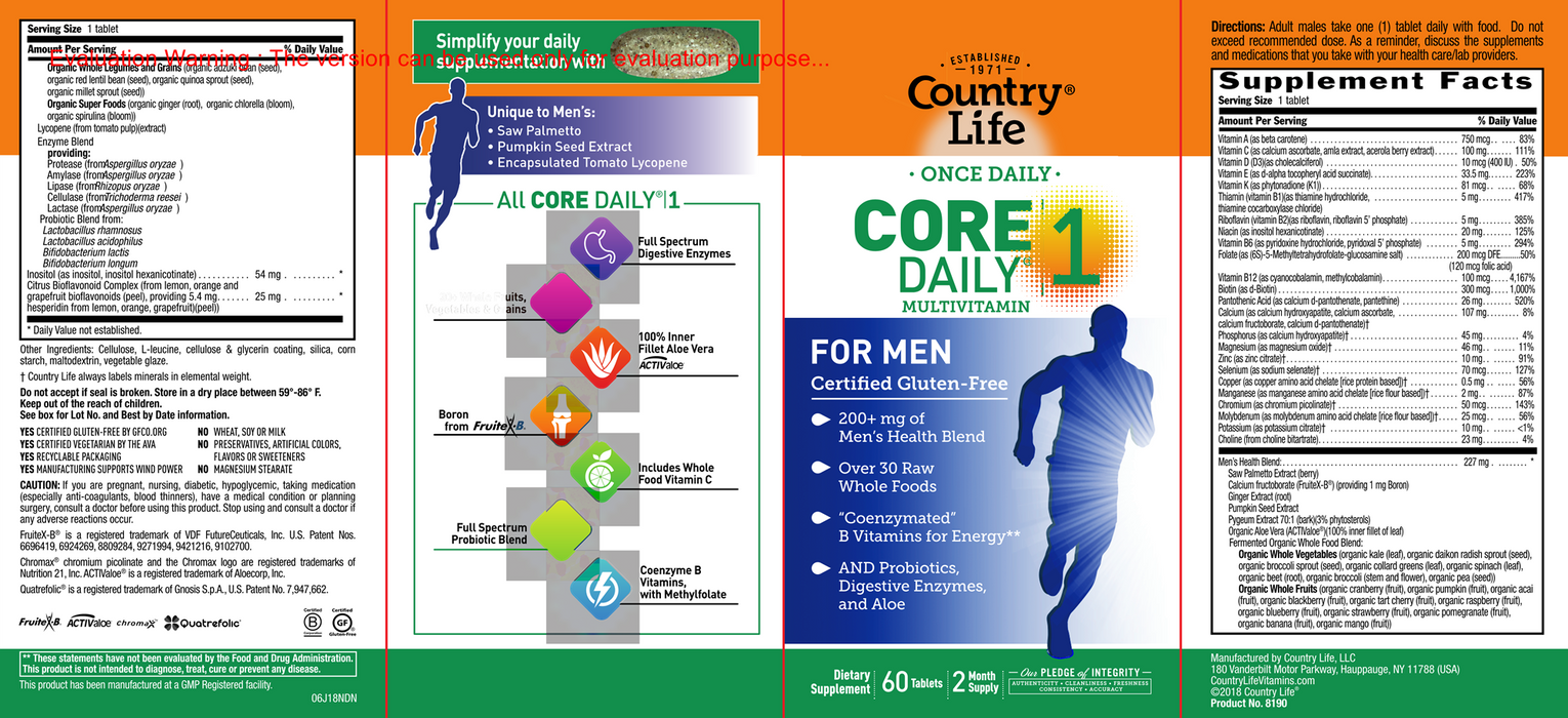 Country Life Core Daily 1 Men's 60 tabs