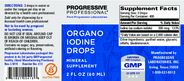 Progressive Labs Organo Iodine Drops 2 oz