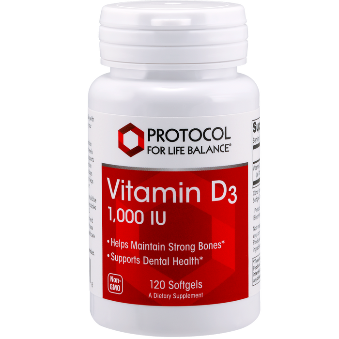 Protocol For Life Balance Vitamin D3 1000 IU 120 gels