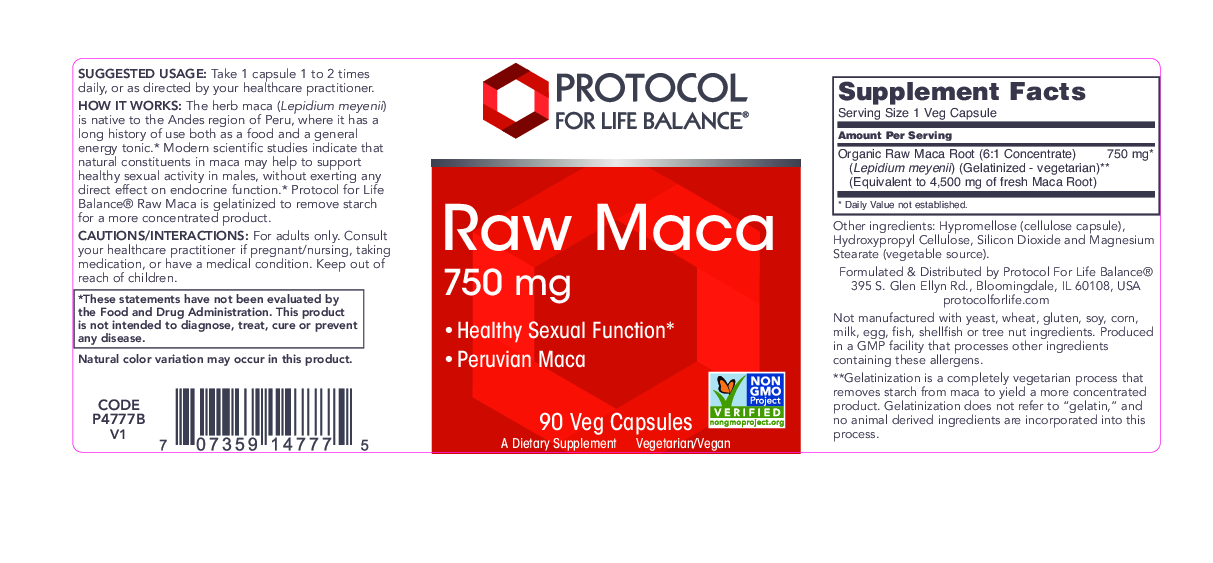 Protocol For Life Balance Maca 750 mg 90 vegcaps