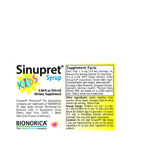 Bionorica Sinupret Kids Syrup 3.38 oz