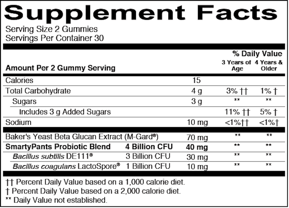 SmartyPants Vitamins Kids Пробиотик 60 жевательных резинок