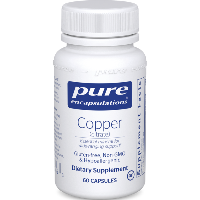 Pure Encapsulations Copper (citrate) 60 vcaps