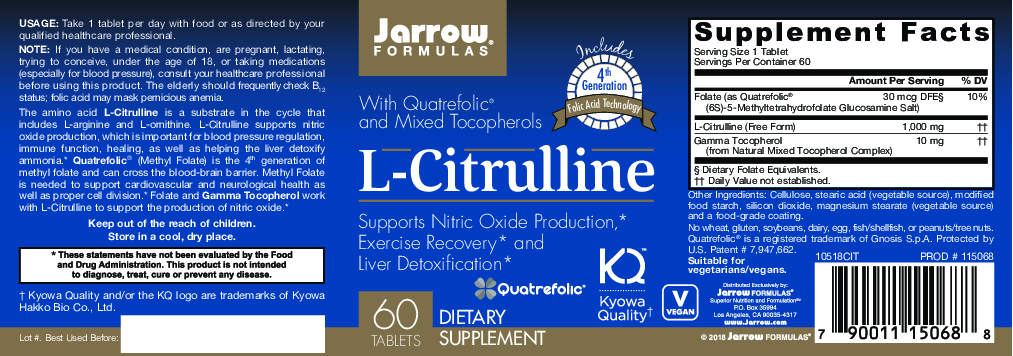 Jarrow Formulas L-Citrulline 60 tabs