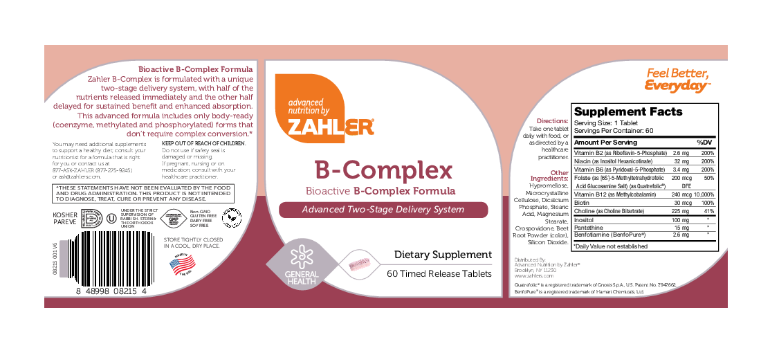 Advanced Nutrition by Zahler B-Complex Timed Release 60 tabs
