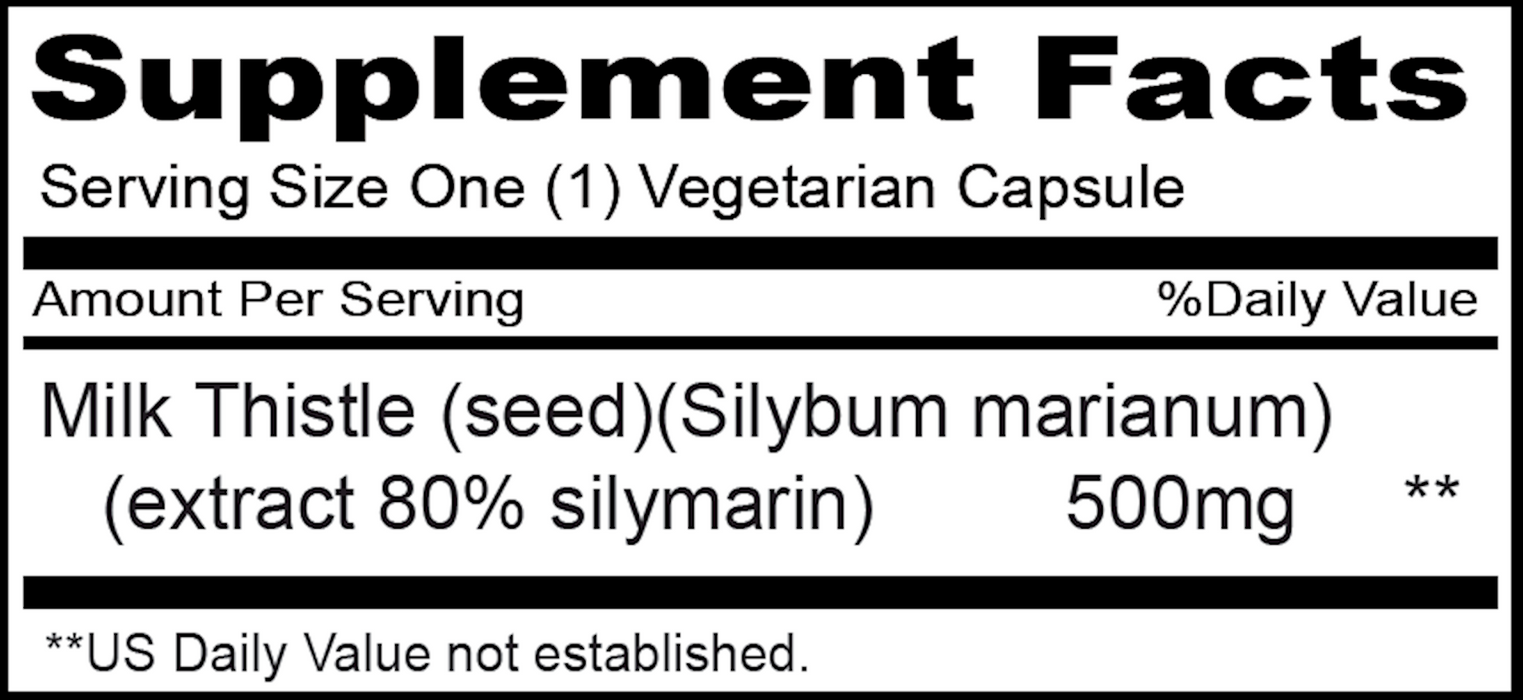 Priority One Vitamins Milk Thistle 500 mg 120 vegcaps