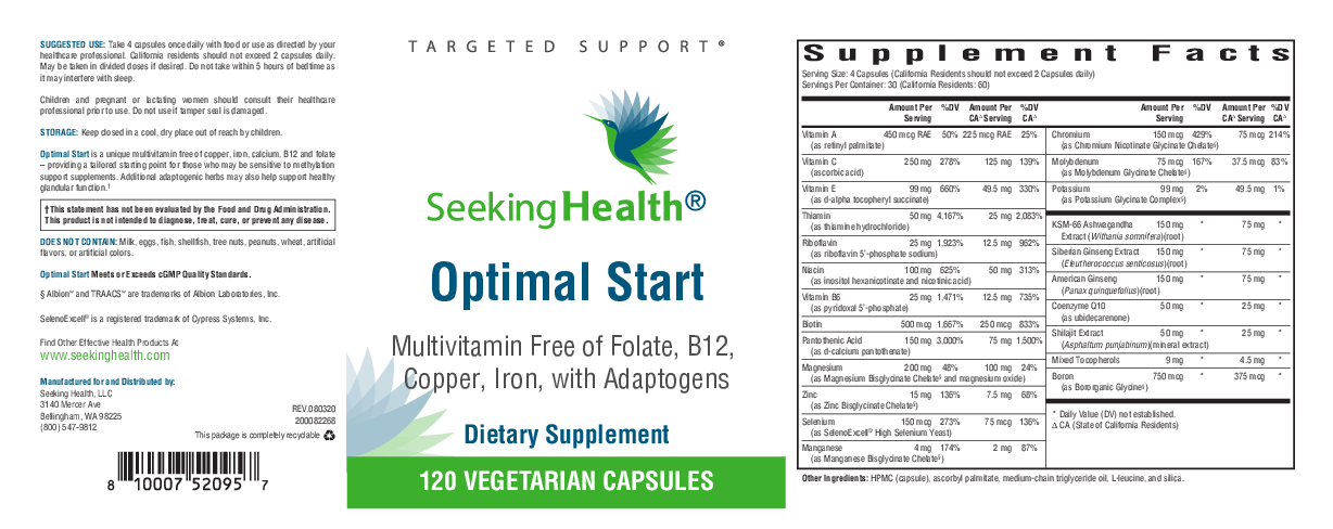 Seeking Health Optimal Start 120 vegcaps