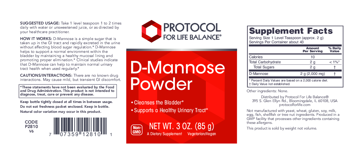 Protocol For Life Balance D-Mannose Powder 3 oz