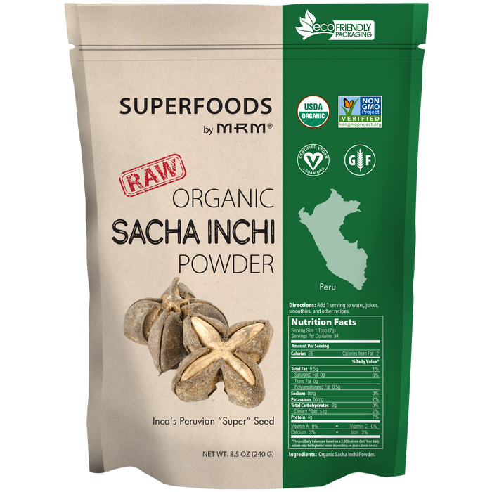 Metabolic Response Modifier Raw Organic Sacha Inchi Powder 8.5 oz