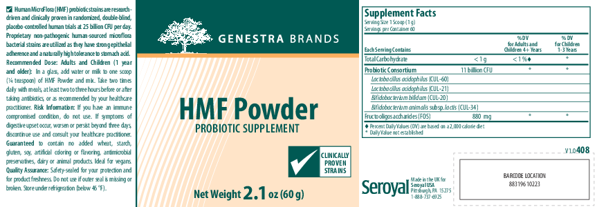 Genestra HMF Powder 2.1 oz