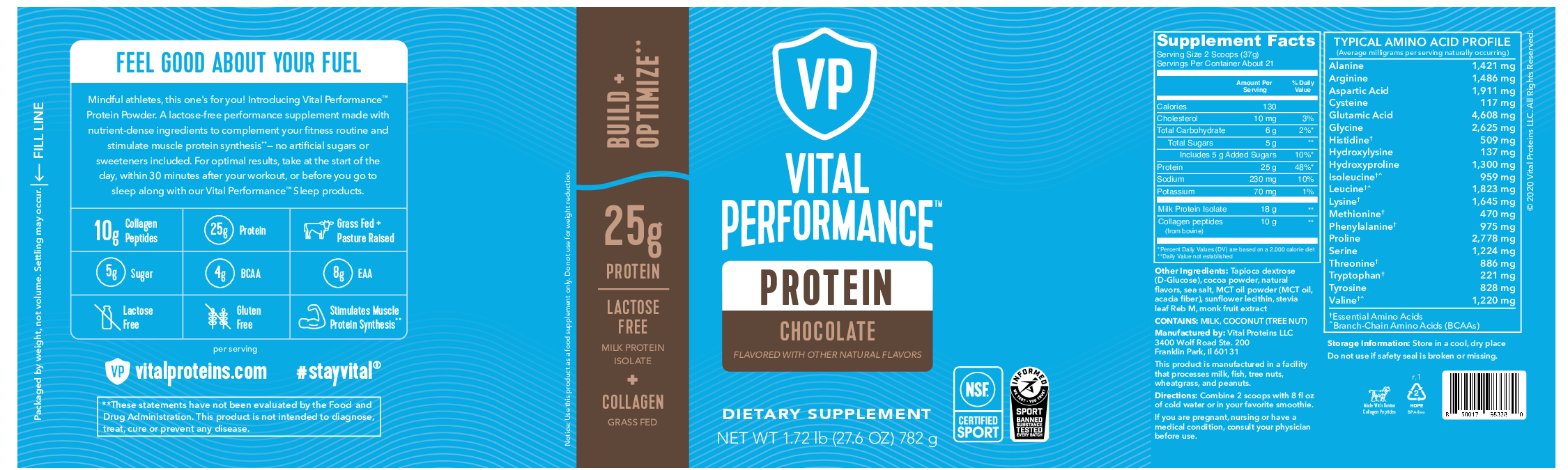 Vital Proteins Vital Perf. Protein Chocolate 27.6 oz