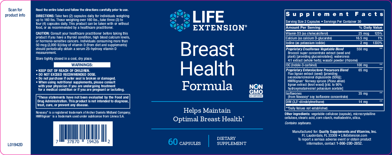 Life Extension Breast Health Formula 60 vegcaps