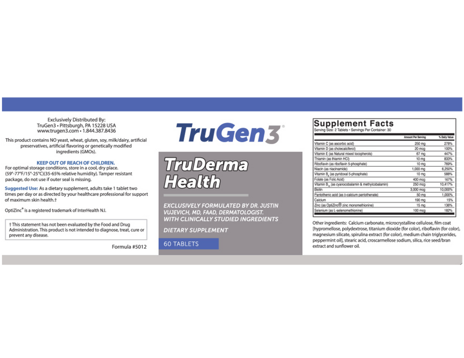 TruGen3 Tru Derma Health 60 tabs