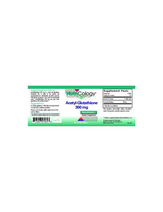 Nutricology Acetyl Glutathione 300 mg 60 tabs