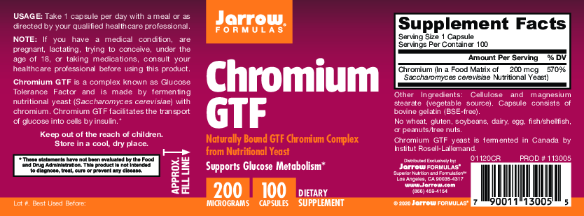 Jarrow Formulas Chromium GTF 100 caps