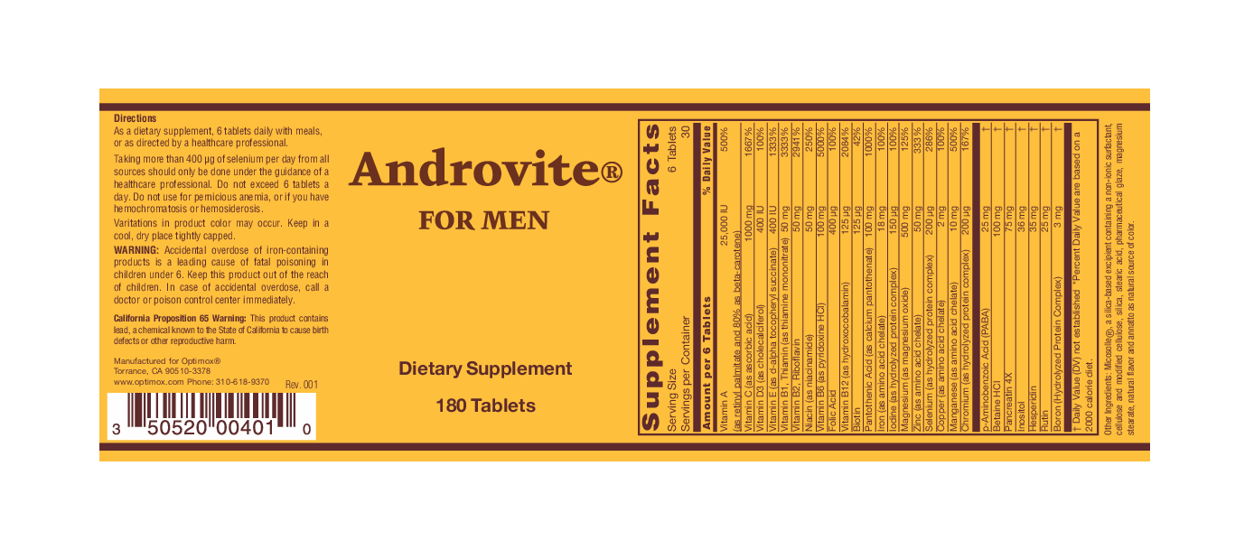 Optimox Androvite 180 tablets