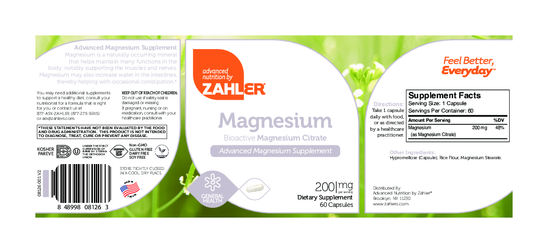 Advanced Nutrition by Zahler Magnesium Citrate 60 caps