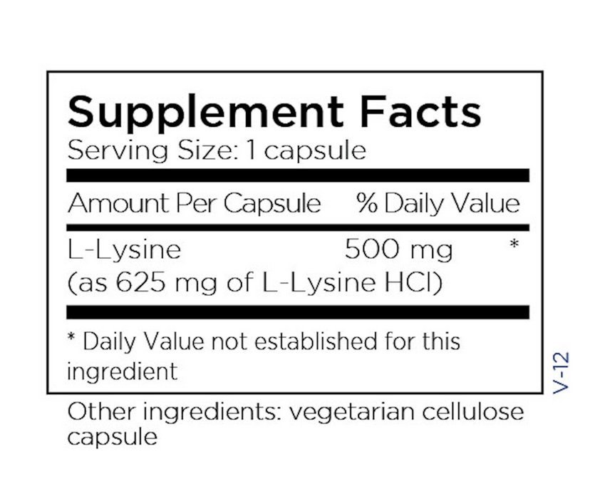 Metabolic Maintenance L-Lysine 500 mg 100 caps