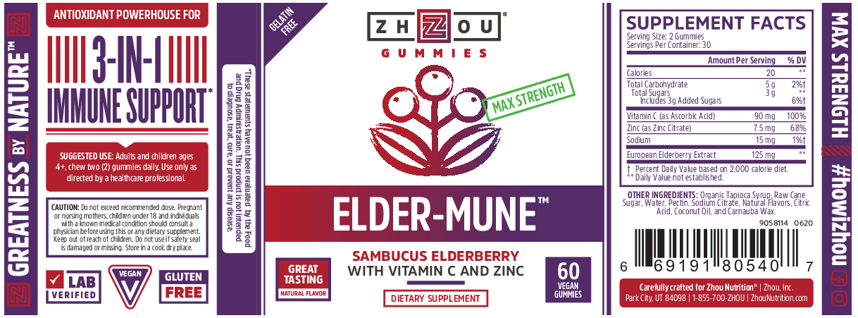 ZHOU Nutrition Elder-Mune Elderberry 60 gummies