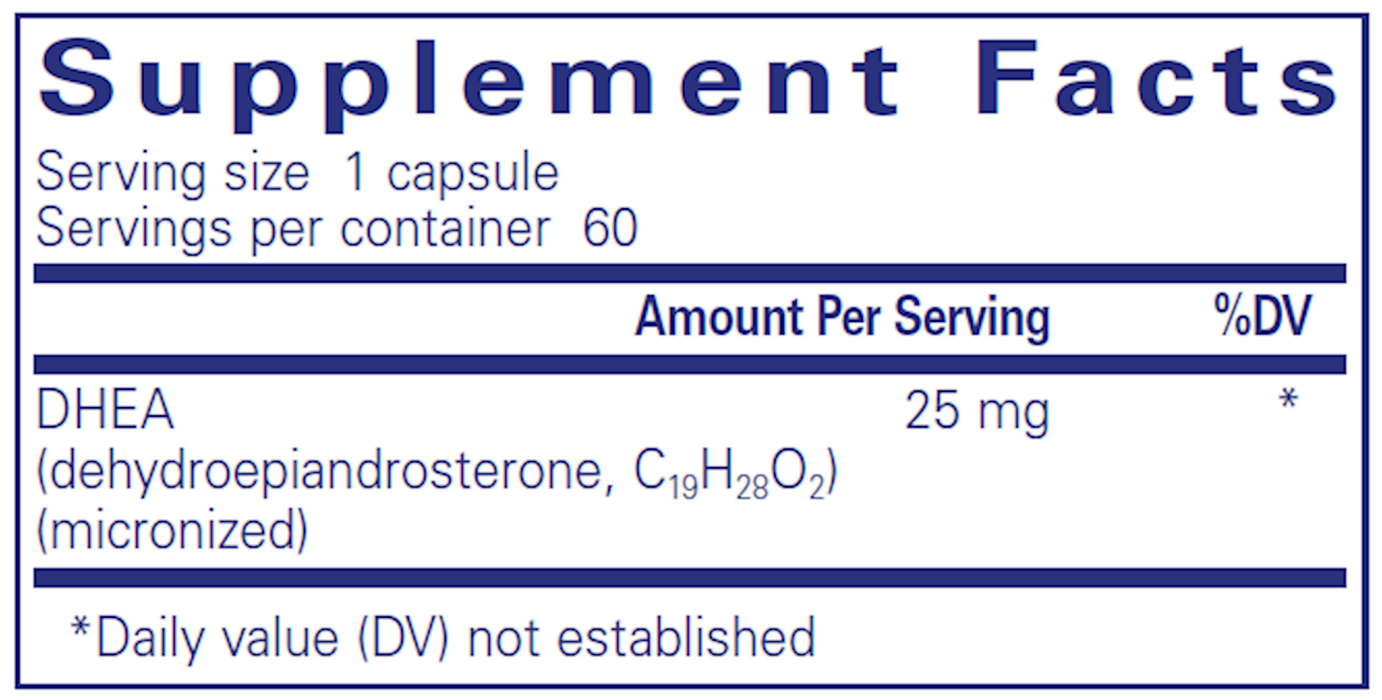 Pure Encapsulations DHEA (micronized) 25 mg 60 vcaps