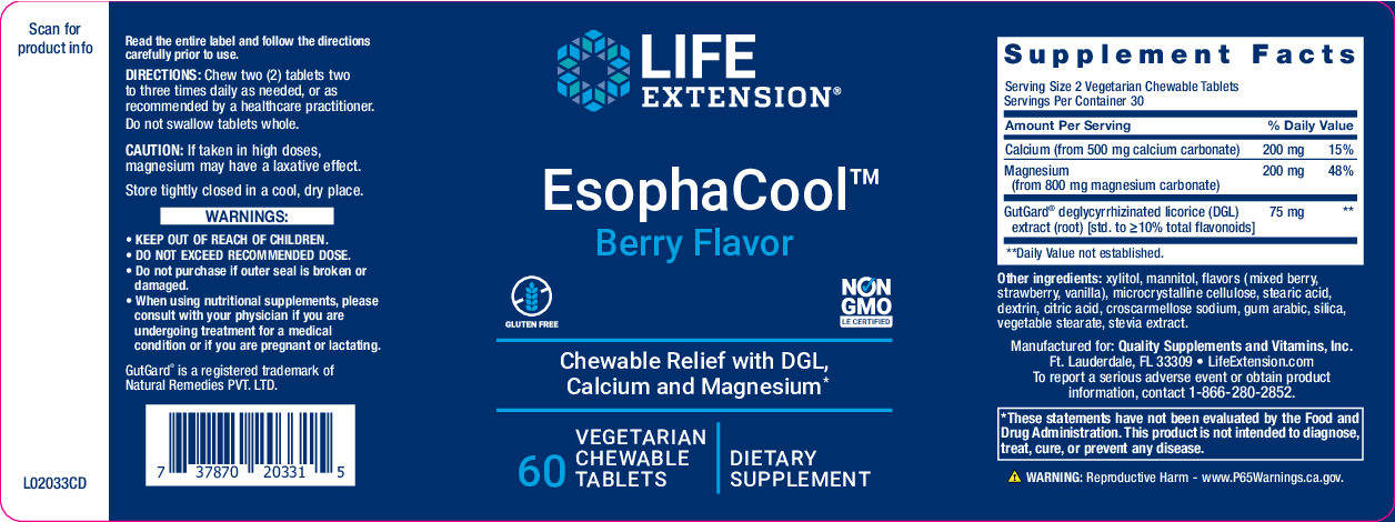 Life Extension EsophaCool  60 chewable tablets