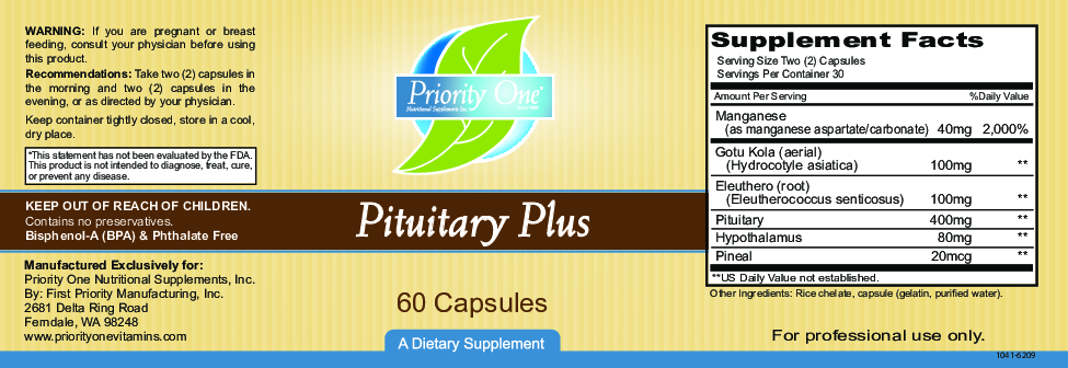 Priority One Vitamins Pituitary Plus 60 caps