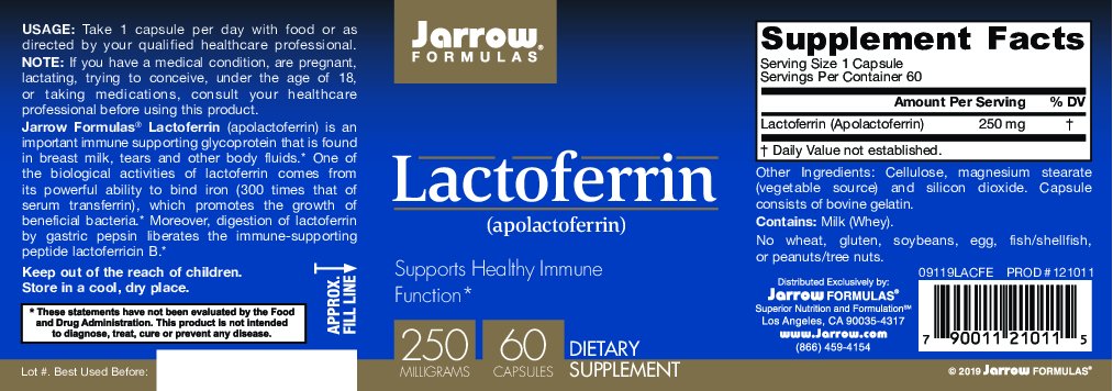 Jarrow Formulas Lactoferrin Freeze-Dried 250 mg 60 caps