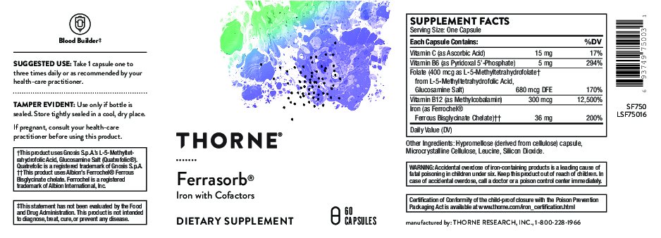 Thorne Ferrasorb 60 caps