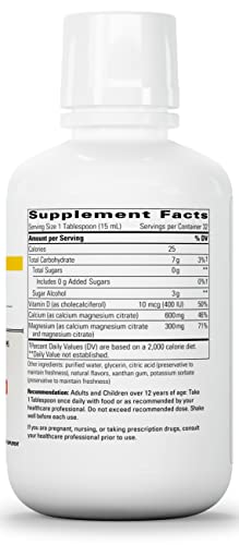 Integrative Therapeutics - Liquid Calcium Magnesium, 2:1 Ca/Mg Ratio - Bioavailable Mineral Forms - Orange Vanilla Flavor - 16 fl oz