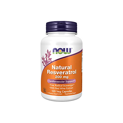 NOW Supplements, Natural Resveratrol 200 mg 120 Veg Capsules
