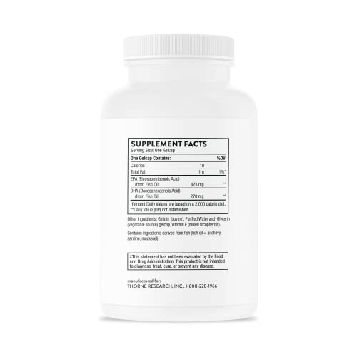 Thorne Super EPA 90 Gelcaps Omega-3-Fettsäuren EPA 425 mg und DHA 270 mg Ergänzung