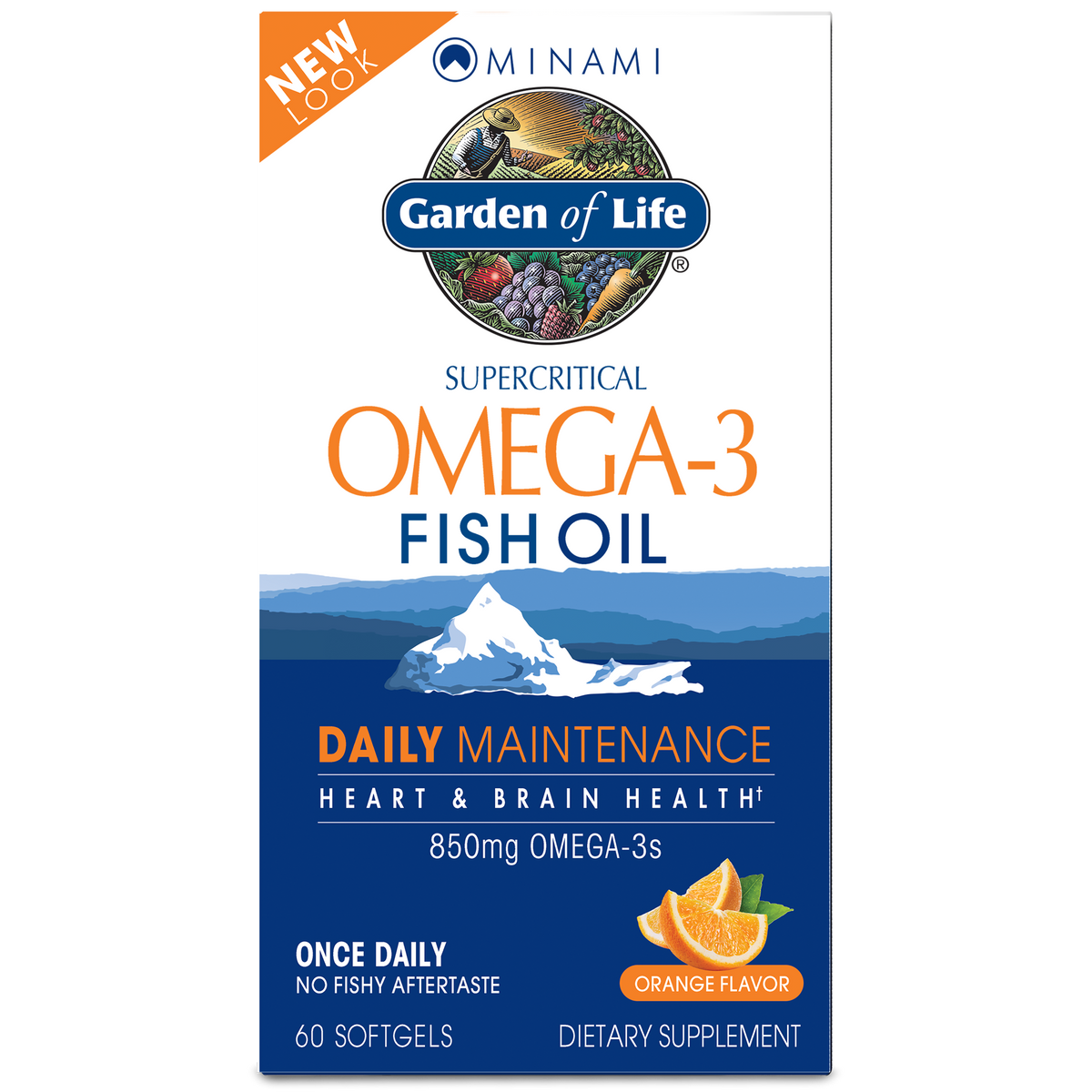 Garden of Life Omega 3 Orange Flavor 60 softgels Hebron Nutrition