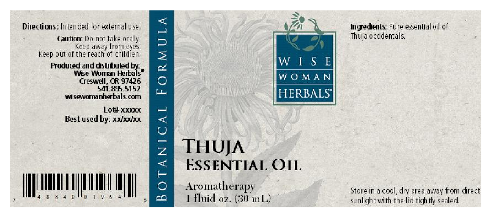 Wise Woman Herbals Thuja Essential Oil 1 oz