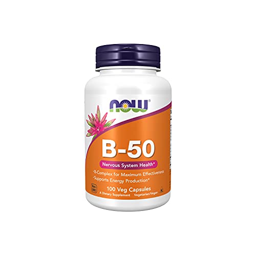 NOW Supplements, Vitamin B-50 mg, Energy Production*, Nervous System Health*, 100 Veg Capsules