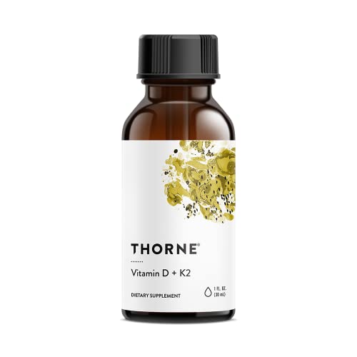 Thorne Vitamin D + K2 Liquid with a metered Dispenser  1 Fl Oz (30 ml)