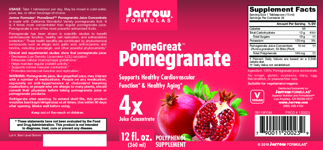Jarrow Formulas Pomegranate Juice Concentrate 12 oz