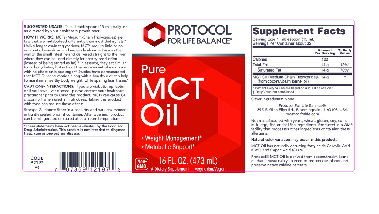 Protocol For Life Balance MCT Oil