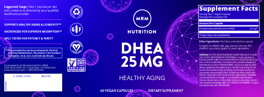 Metabolic Response Modifier DHEA 25 mg 60 vcaps