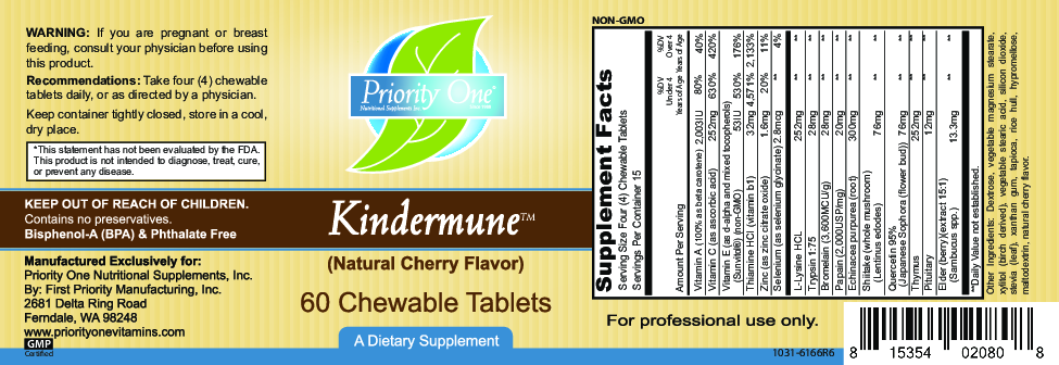 Priority One Vitamins Kindermune 60 tabs
