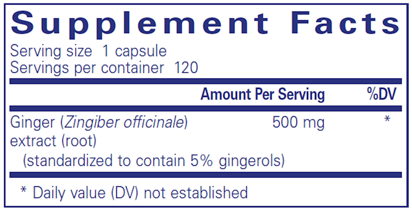 Pure Encapsulations Ginger extract 120 vegcaps