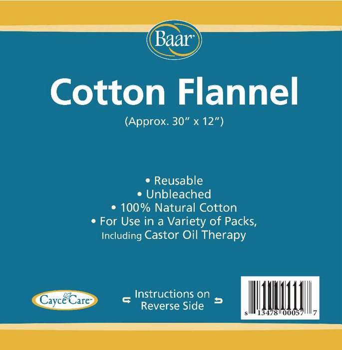Baar Products Cotton Flannel for Castor Oil 1 pack