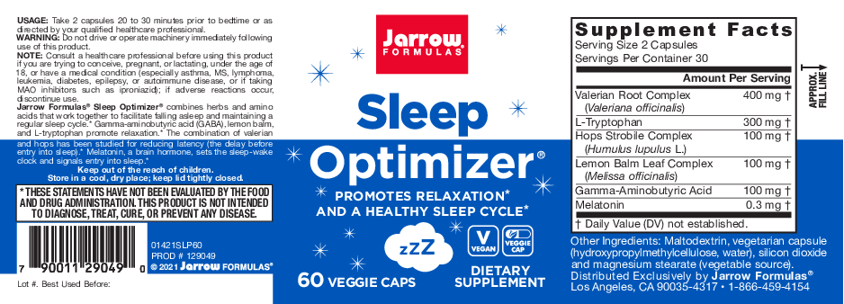 Jarrow Formulas Sleep Optimizer 60 капсул в капсулах