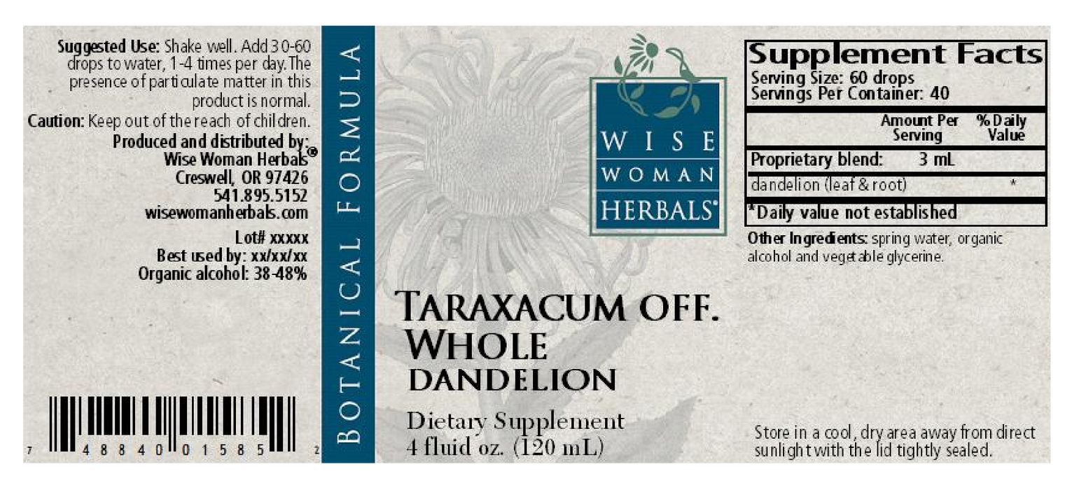 Wise Woman Herbals Taraxacum whole/dandelion