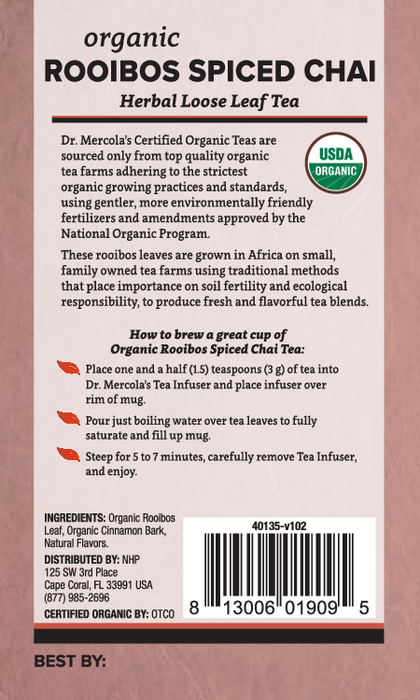 Рассыпной чай Dr. Mercola Organic Rooibos Spiced Chai