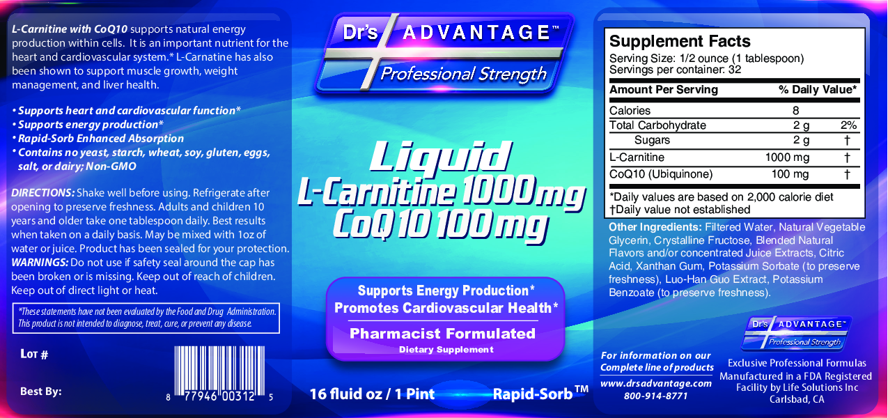 Жидкий L-карнитин CoQ10 от Dr.'s Advantage 16 жидких унций