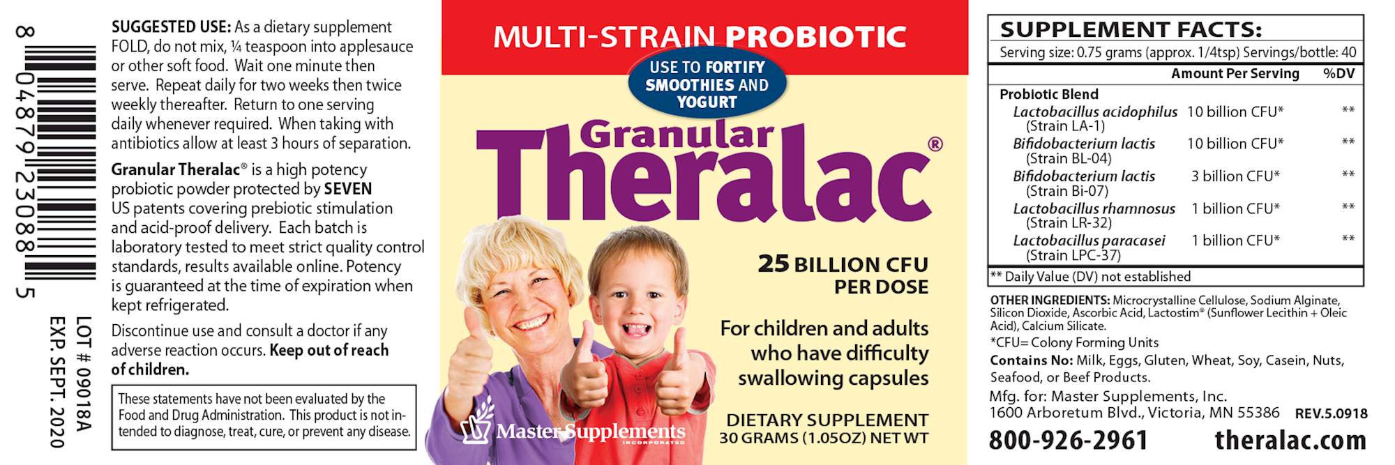 Master Supplements Inc. Granular Theralac 30 g