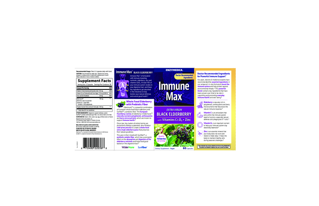 Enzymedica Immune Max Black Elderberry 60 caps