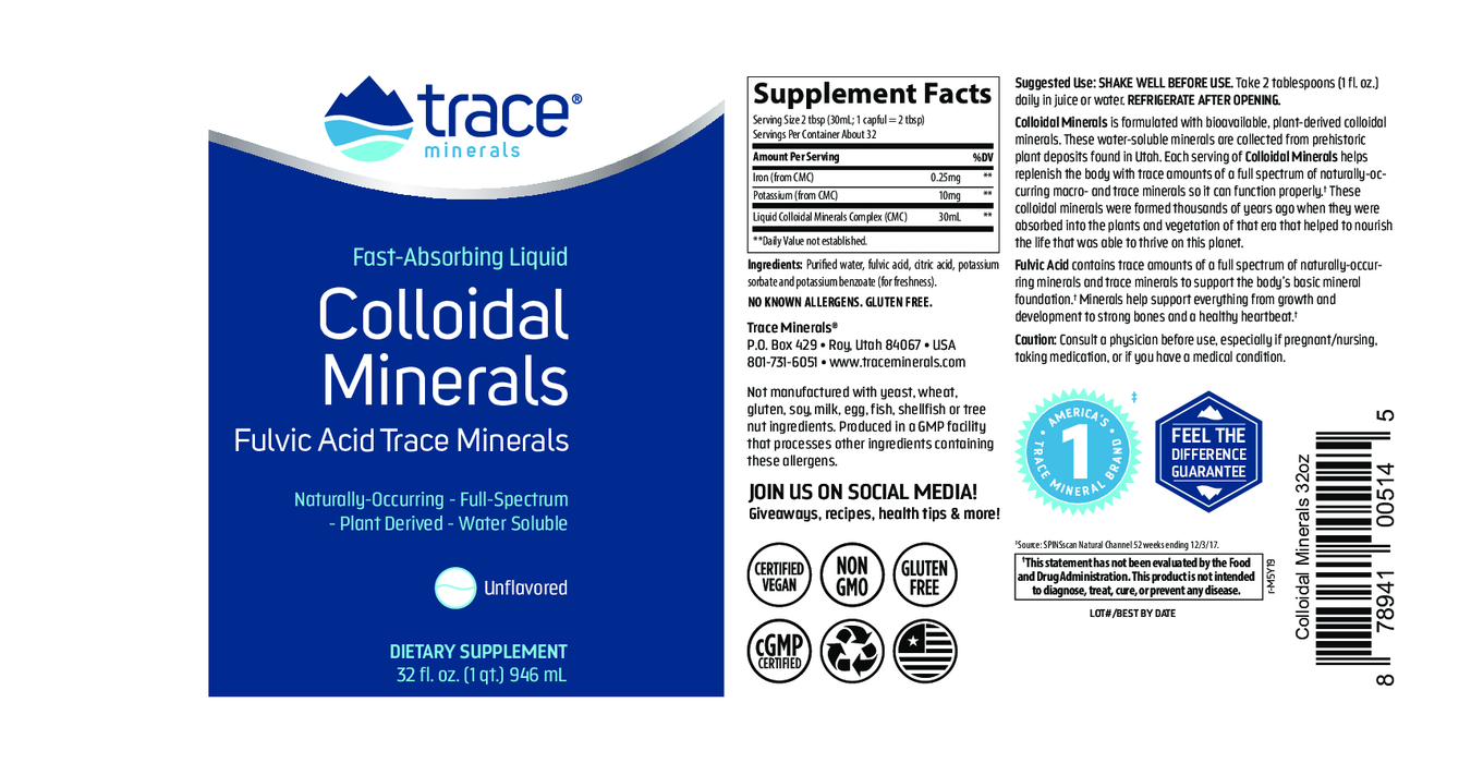 Trace Minerals Research Colloidal Minerals 32 servings