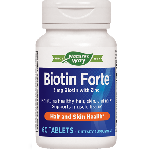 Nature's Way Biotin Forte 3 mg with Zinc 60 tabs